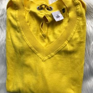 CABI Bright Yellow V Neck Sweater